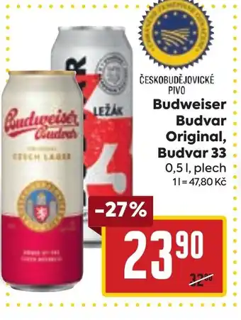 Billa Budweiser Budvar Original, Budvar 33 nabídka