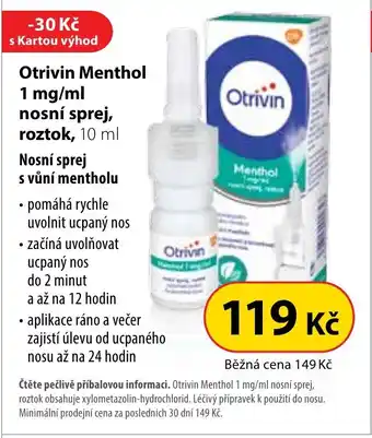 Dr. Max Otrivin Menthol 1 mg/ml nosní sprej, roztok, 10 ml nabídka