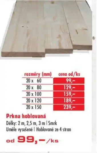 Uni Hobby Prkna hoblovaná nabídka