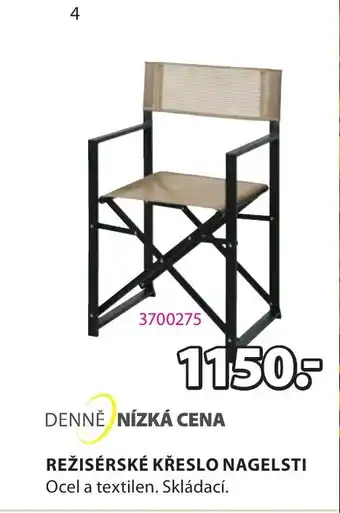JYSK REŽISÉRSKÉ KŘESLO NAGELSTI nabídka