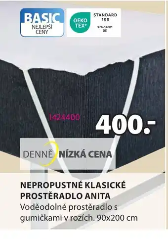 JYSK NEPROPUSTNÉ KLASICKÉ PROSTĚRADLO ANITA nabídka