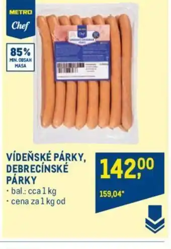 Makro VÍDEŇSKÉ PÁRKY,DEBRECÍNSKÉ PÁRKY nabídka