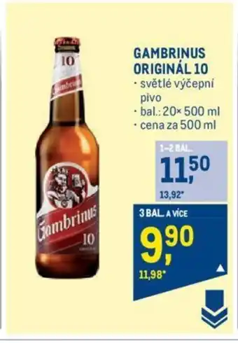 Makro GAMBRINUS ORIGINÁL 10 nabídka