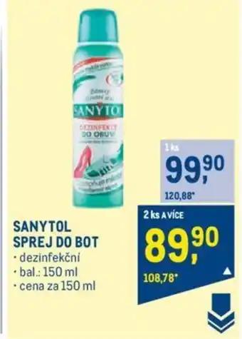 Makro SANYTOL SPREJ DO BOT nabídka