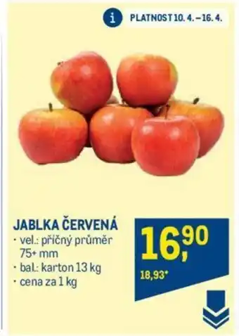 Makro JABLKA ČERVENÁ nabídka