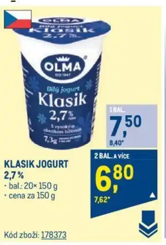 Makro KLASIK JOGURT 2.7% nabídka