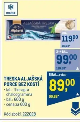 Makro TRESKA ALJAŠSKÁ PORCE BEZ KOSTÍ nabídka