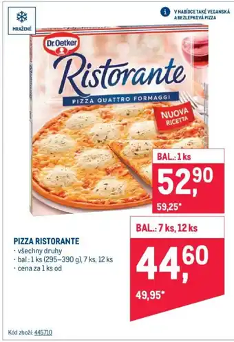 Makro PIZZA RISTORANTE nabídka