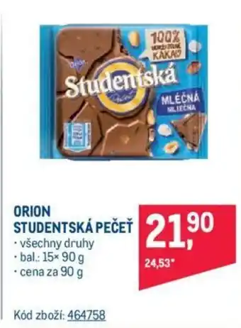 Makro ORION STUDENTSKÁ PEČEŤ nabídka