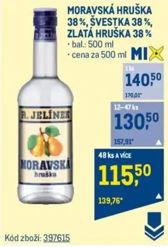 Makro MORAVSKÁ HRUŠKA 38%, ŠVESTKA 38%, ZLATÁ HRUŠKA 38% nabídka