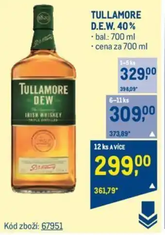 Makro TULLAMORE D.E.W. 40% nabídka