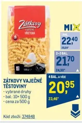 Makro ZÁTKOVY VAJEČNÉ TĚSTOVINY nabídka