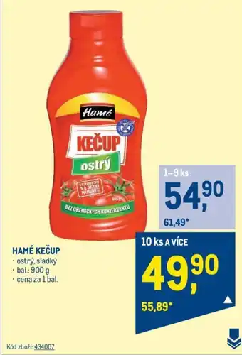 Makro HAMÉ KEČUP nabídka