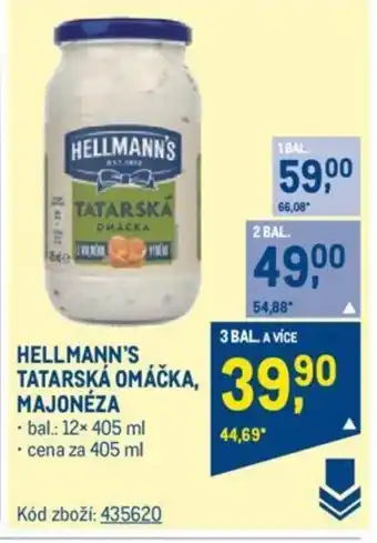 Makro HELLMANN'S TATARSKA OMÁČKA, MAJONÉZA nabídka