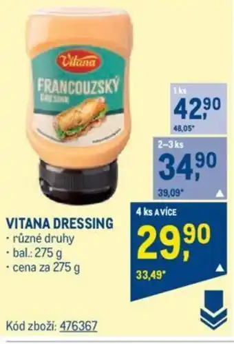 Makro VITANA DRESSING nabídka