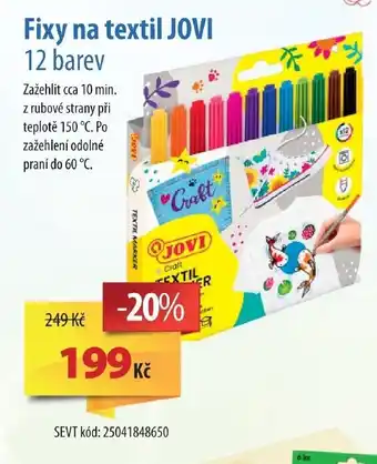 Fixy na textil JOVI 12 barev