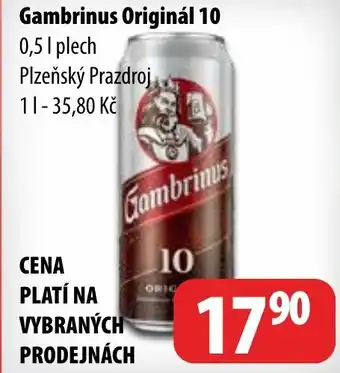 Partner Maloobchodní síť Gambrinus Originál 10 nabídka