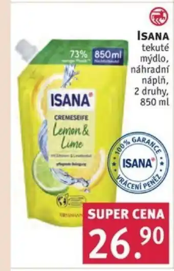 Rossmann ISANA tekuté mýdlo, náhradní náplň nabídka