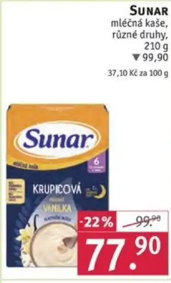Rossmann SUNAR mléčná kaše nabídka