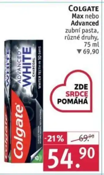 Rossmann COLGATE Max nebo Advanced zubní pasta nabídka