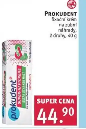 Rossmann PROKUDENT fixační krém na zubní náhrady nabídka