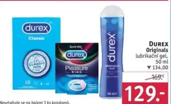 Rossmann DUREX Originals lubrikační gel nabídka