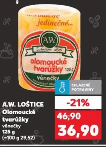 Kaufland A.W. LOŠTICE Olomoucké tvarůžky nabídka