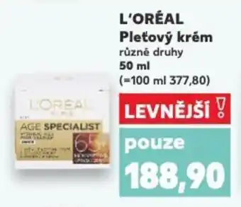 Kaufland L'ORÉAL Pleťový krém nabídka