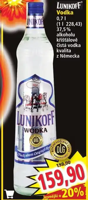 Norma LUNIKOFF Vodka nabídka