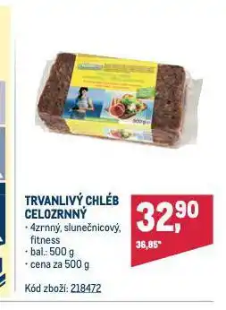 Makro Trvanlivý chléb celozrnný nabídka