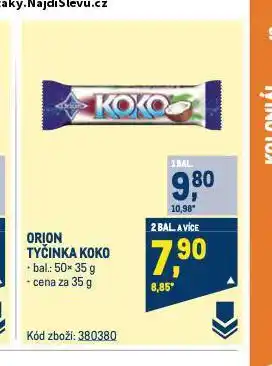 Makro Orion tyčinka koko nabídka