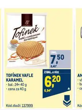 Makro Tofínek vafle karamel nabídka