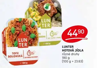 Flop LUNTER HOTOVÁ JÍDLA nabídka