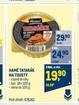 Makro Hamé tatarák na tousty nabídka