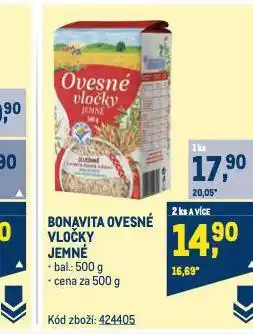 Makro Bonavita ovesné vločky nabídka