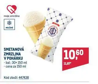 Makro Smetanová zmrzlina v pohárku nabídka