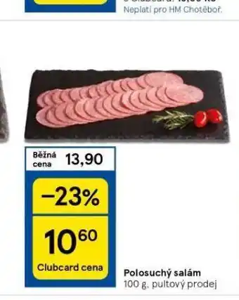 Tesco Polosuchý salám nabídka
