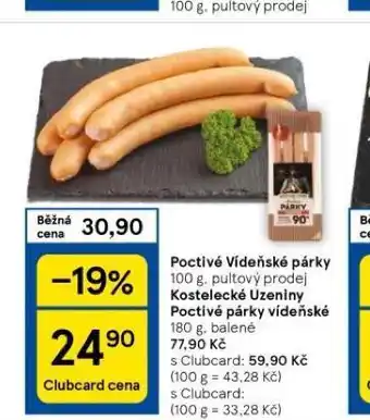 Tesco Vídeňské párky nabídka