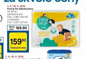 Tesco Fred & flo dětské pleny nabídka