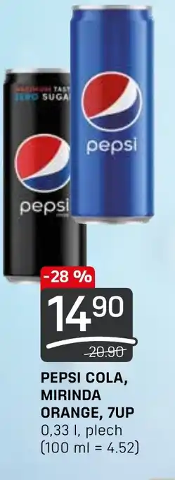 Flop PEPSI COLA, MIRINDA ORANGE, 7UP 0,33L nabídka