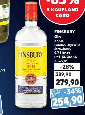 Kaufland Finsbury gin nabídka