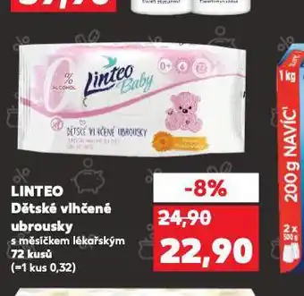 Kaufland Linteo baby dětské vlhčené ubrousky nabídka