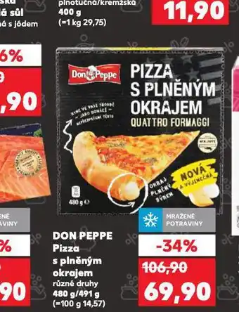 Kaufland Don peppe pizza s plněným okrajem nabídka
