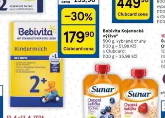 Tesco Bebivita kojenecká výživa nabídka