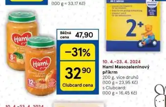 Tesco Hami masozeleninový příkrm nabídka