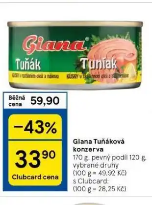 Tesco Giana tuňáková konzerva nabídka