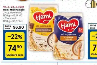 Tesco Hami mléčná kaše nabídka