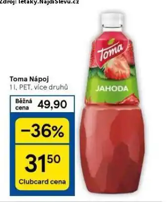 Tesco Toma nápoj nabídka