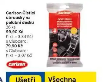 Tesco Carlson čistící ubrousky na palubní desku nabídka