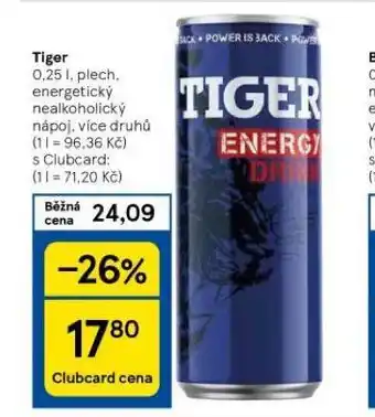 Tesco Tiger energy drink nabídka